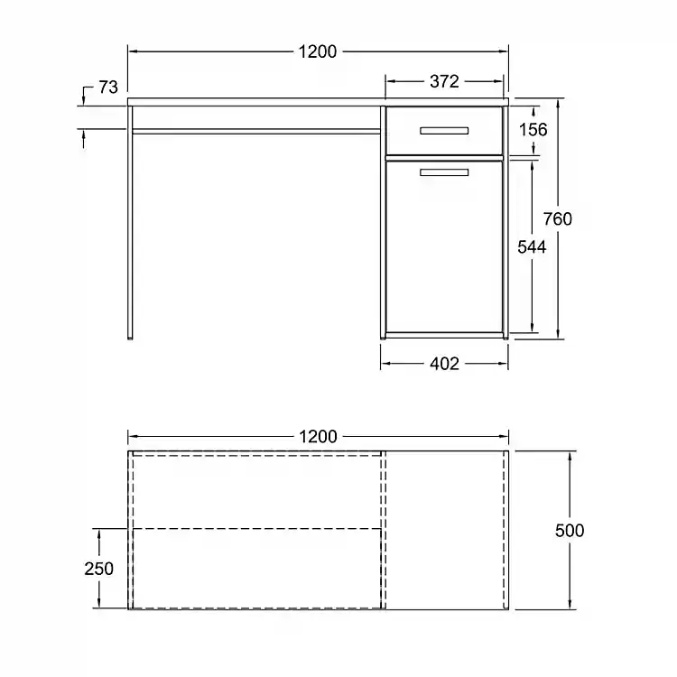 LIBERTA STUDENT ΓΡΑΦΕΙΟ 1ΠΟΡΤΑ 1ΣΥΡΤΑΡΙ ΛΕΥΚΟ ΦΥΣΙΚΟ 120x50x76cm