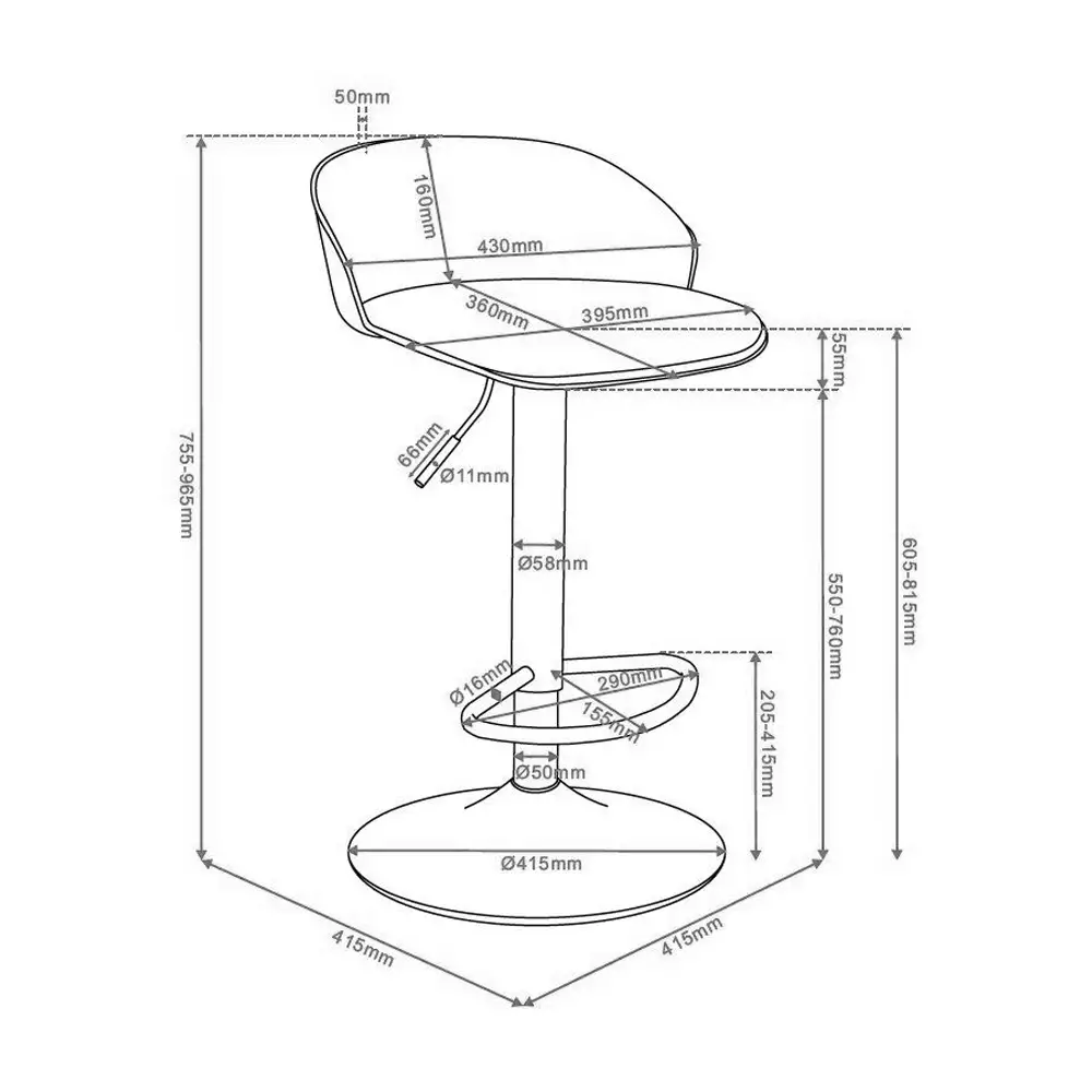 LIBERTA DALI ΣΚΑΜΠΟ BAR BORDEAUX 41.5x41.5x75.5cm