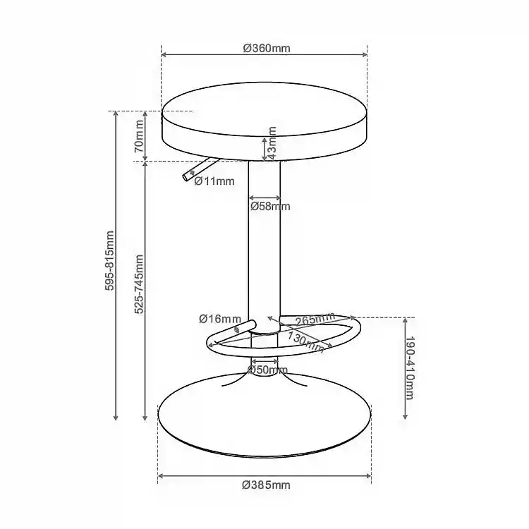 LIBERTA LOLLI ΣΚΑΜΠΟ BAR ΜΕΝΤΑ 38.5x38.5x59.5cm