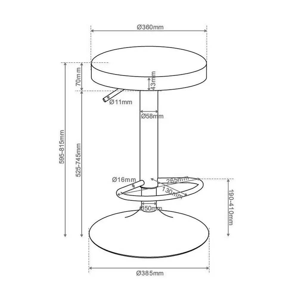 LIBERTA LOLLI ΣΚΑΜΠΟ BAR ΜΕΝΤΑ 38.5x38.5x59.5cm