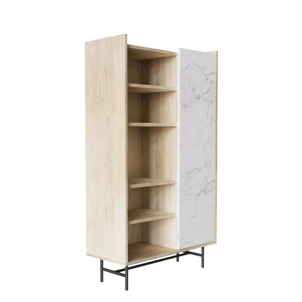 LIBERTA STOCKHOLM ΒΙΒΛΙΟΘΗΚΗ SONOMA DECAPE ΛΕΥΚΟ ΜΕ ΟΨΗ ΜΑΡΜΑΡΟΥ 90x39.5x160 LIBERTA STOCKHOLM ΒΙΒΛΙΟΘΗΚΗ SONOMA DECAPE ΛΕΥΚΟ ΜΕ ΟΨΗ ΜΑΡΜΑΡΟΥ 90x39.5x160
