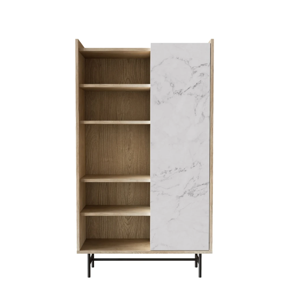 LIBERTA STOCKHOLM ΒΙΒΛΙΟΘΗΚΗ SONOMA DECAPE ΛΕΥΚΟ ΜΕ ΟΨΗ ΜΑΡΜΑΡΟΥ 90x39.5x160