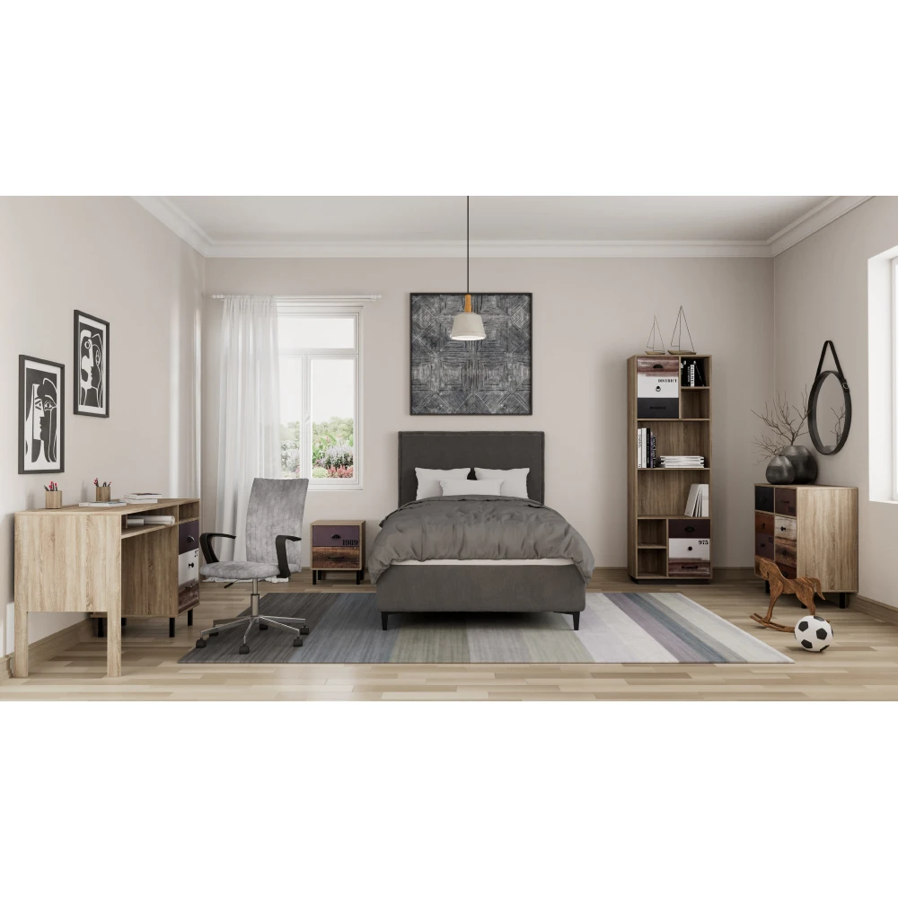 LIBERTA NUMBER ΒΙΒΛΙΟΘΗΚΗ 2ΠΟΡΤΕΣ SONOMA ΛΕΥΚΟ ΓΚΡΙ 60x29.6x180