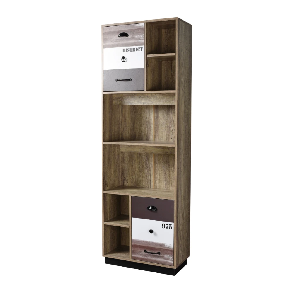 LIBERTA NUMBER ΒΙΒΛΙΟΘΗΚΗ 2ΠΟΡΤΕΣ SONOMA ΛΕΥΚΟ ΓΚΡΙ 60x29.6x180