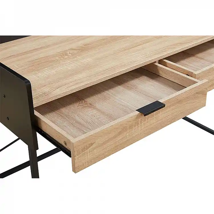 LIBERTA HOMI ΓΡΑΦΕΙΟ 2ΣΥΡΤΑΡΙΑ ΦΥΣΙΚΟ ΜΑΥΡΟ 123x60x86cm