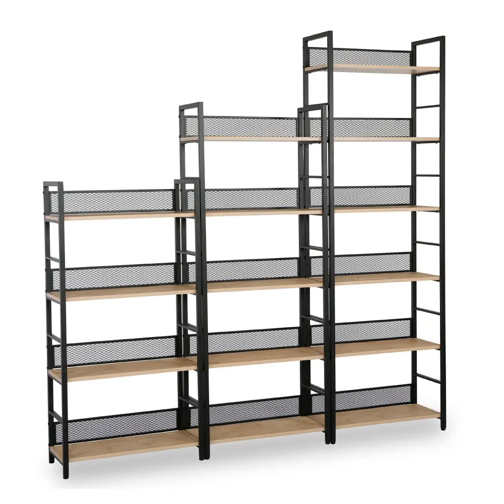 LIBERTA NEST ΒΙΒΛΙΟΘΗΚΗ ΦΥΣΙΚΟ ΜΑΥΡΟ 60x28x187cm