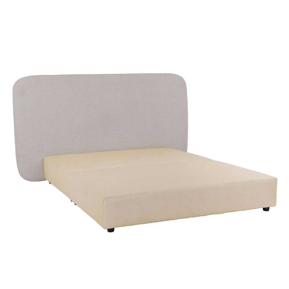 LIBERTA OVAL ΚΡΕΒΑΤΙ ΧΩΡΙΣ ΑΠΟΘΗΚ. ΧΩΡΟ (ΓΙΑ ΣΤΡΩΜΑ 160x200cm) OFF WHITE 221x209x122