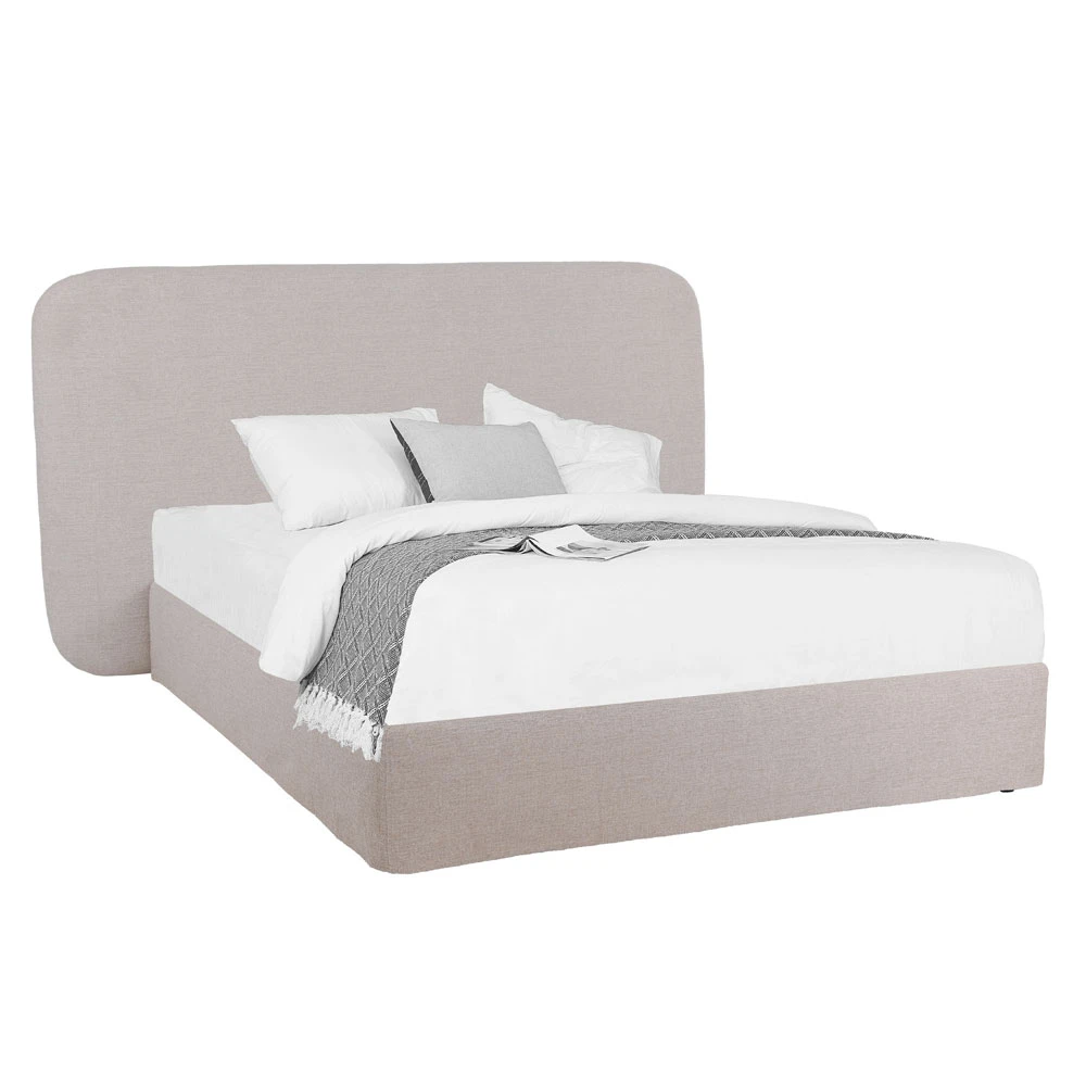 LIBERTA OVAL ΚΡΕΒΑΤΙ ΧΩΡΙΣ ΑΠΟΘΗΚ. ΧΩΡΟ (ΓΙΑ ΣΤΡΩΜΑ 160x200cm) OFF WHITE 221x209x122