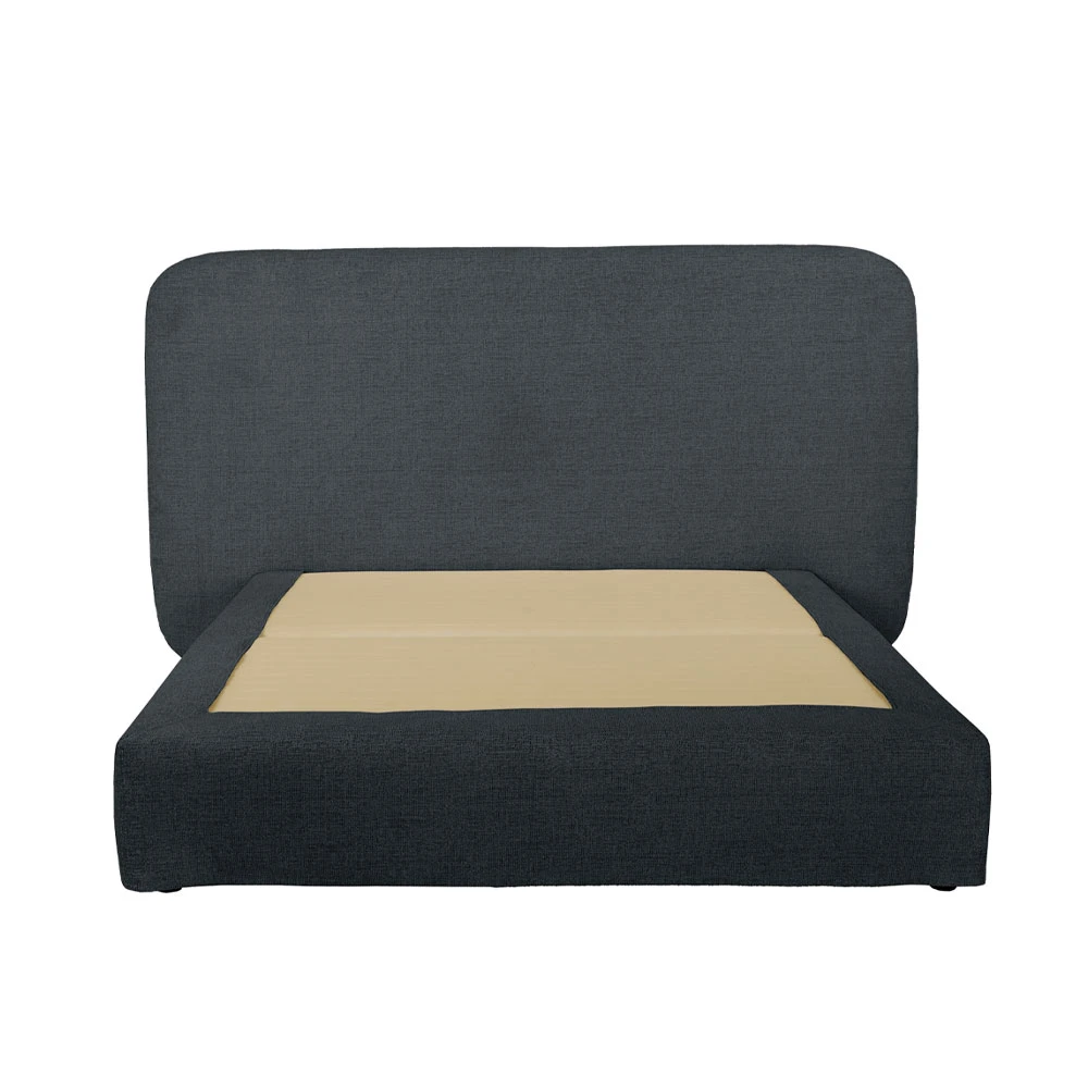 LIBERTA OVAL ΚΡΕΒΑΤΙ ΧΩΡΙΣ ΑΠΟΘΗΚ. ΧΩΡΟ (ΓΙΑ ΣΤΡΩΜΑ 160x200cm) ΑΝΘΡΑΚΙ 221x209x122