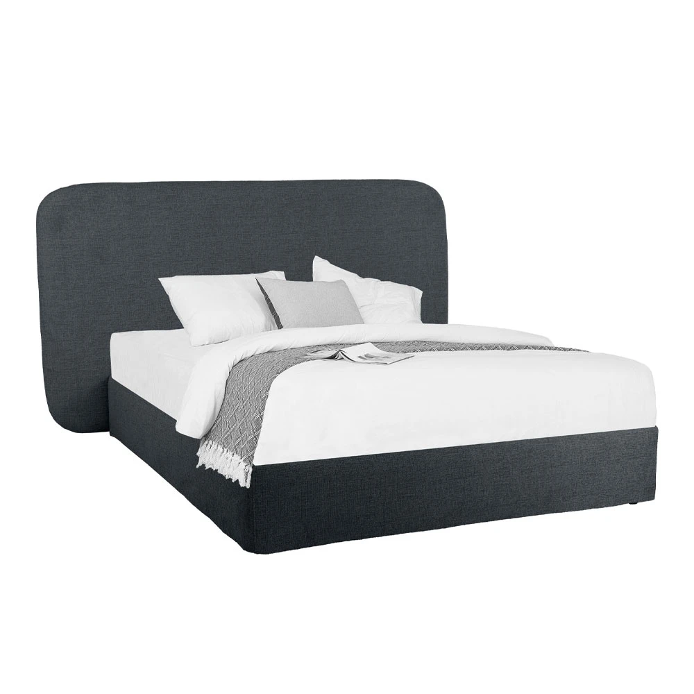 LIBERTA OVAL ΚΡΕΒΑΤΙ ΧΩΡΙΣ ΑΠΟΘΗΚ. ΧΩΡΟ (ΓΙΑ ΣΤΡΩΜΑ 160x200cm) ΑΝΘΡΑΚΙ 221x209x122