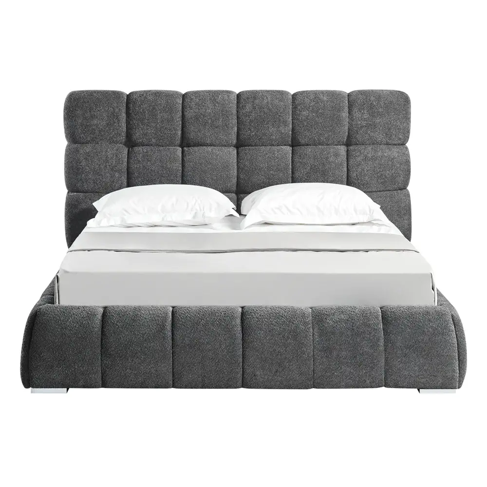 LIBERTA PUFFY ΚΡΕΒΑΤΙ (ΓΙΑ ΣΤΡΩΜΑ 160x200cm) ΓΚΡΙ 228x188x120cm