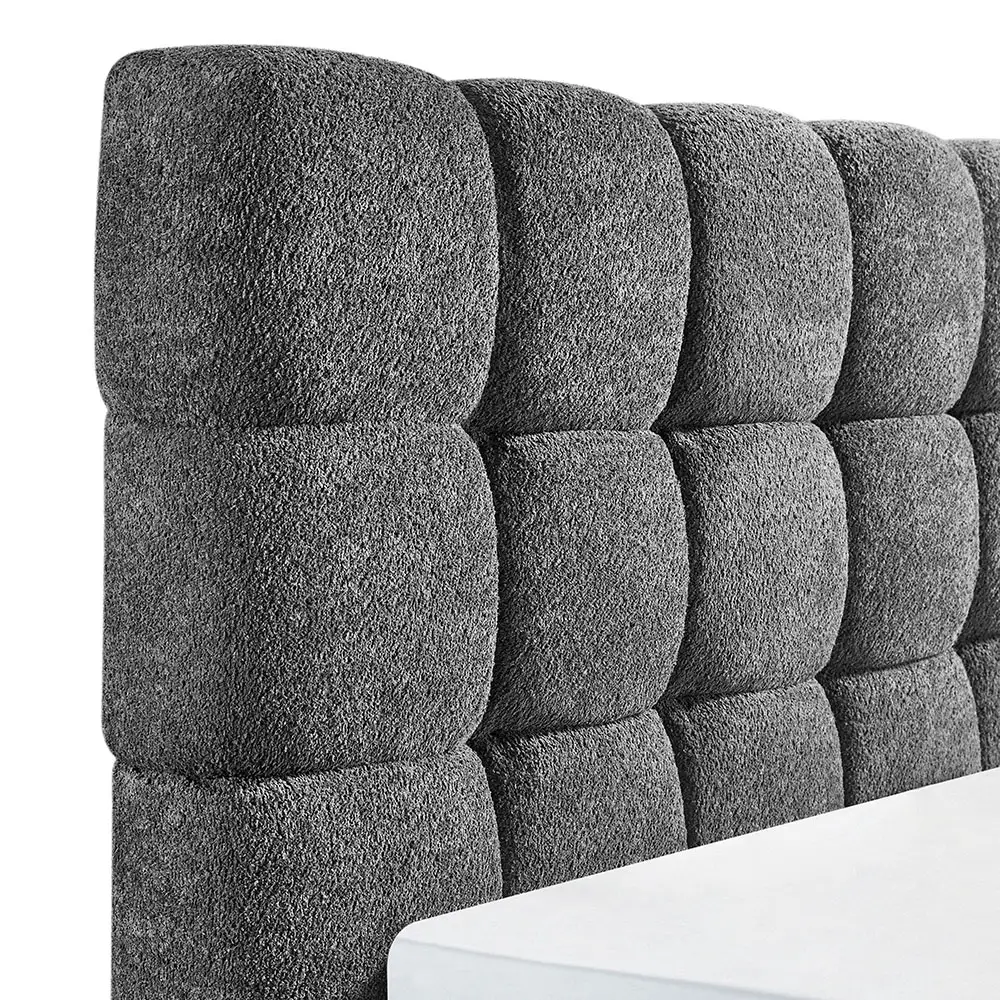 LIBERTA PUFFY ΚΡΕΒΑΤΙ (ΓΙΑ ΣΤΡΩΜΑ 160x200cm) ΓΚΡΙ 228x188x120cm