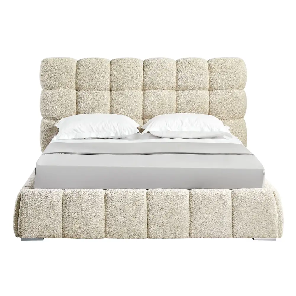 LIBERTA PUFFY ΚΡΕΒΑΤΙ (ΓΙΑ ΣΤΡΩΜΑ 160x200cm) BEIGE 228x188x120cm