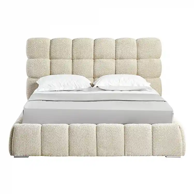 LIBERTA PUFFY ΚΡΕΒΑΤΙ (ΓΙΑ ΣΤΡΩΜΑ 160x200cm) BEIGE 228x188x120cm
