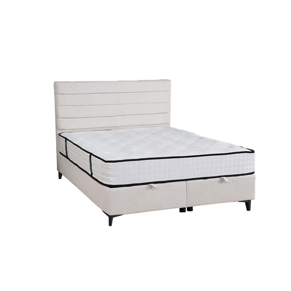 LIBERTA UTOPIA ΚΡΕΒΑΤΙ ΜΕ ΑΠΟΘΗΚ. ΧΩΡΟ ΚΑΙ ΣΤΡΩΜΑ WHITE SMOOTH 06-900 207x160x115cm