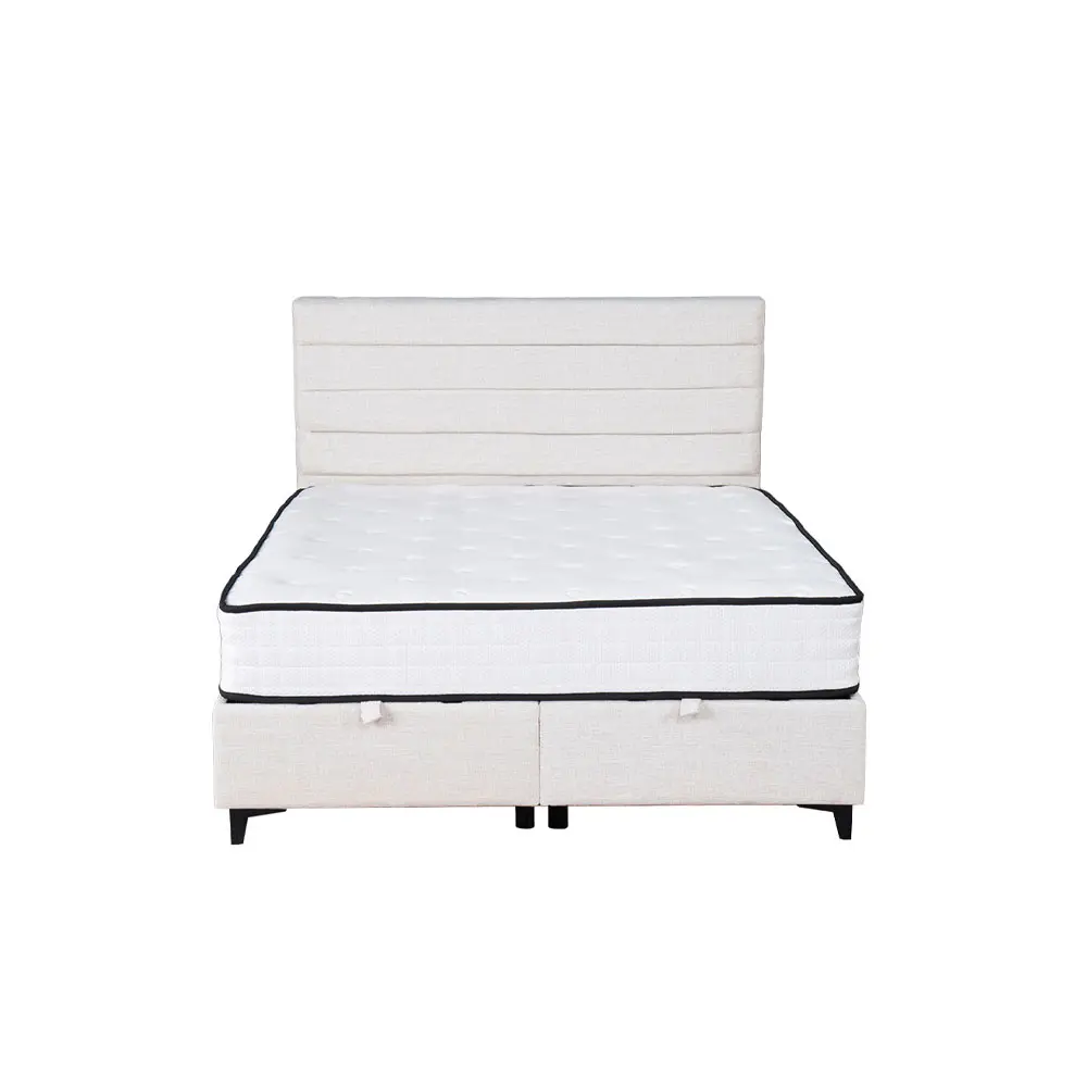LIBERTA UTOPIA ΚΡΕΒΑΤΙ ΜΕ ΑΠΟΘΗΚ. ΧΩΡΟ ΚΑΙ ΣΤΡΩΜΑ WHITE SMOOTH 06-900 207x160x115