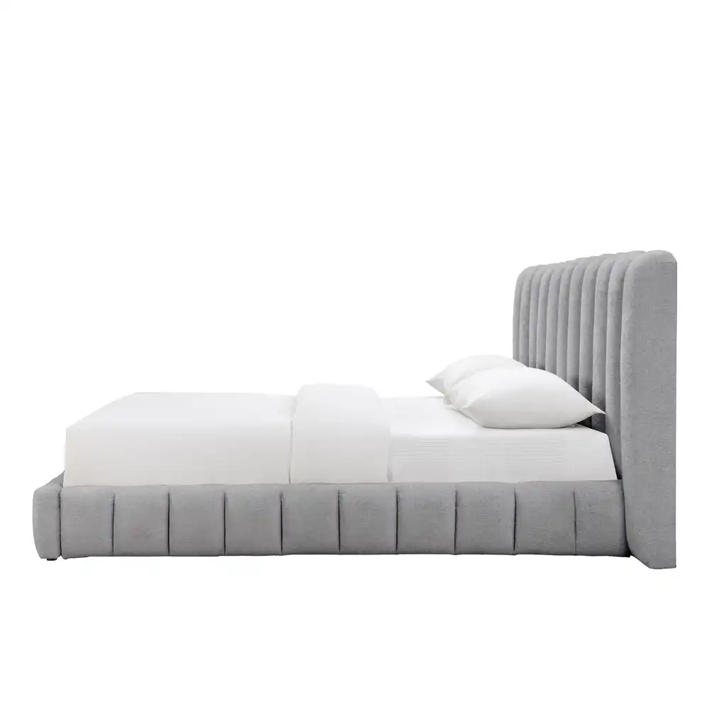 LIBERTA SAVAGIAR ΚΡΕΒΑΤΙ (ΓΙΑ ΣΤΡΩΜΑ 160x200cm) ΓΚΡΙ 210.5x220.5x109.7cm