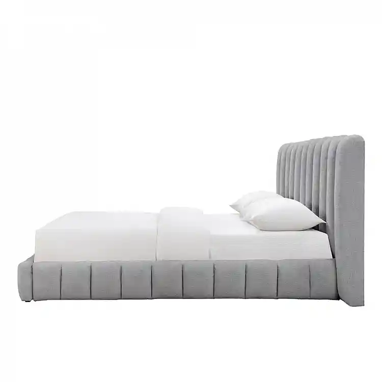 LIBERTA SAVAGIAR ΚΡΕΒΑΤΙ (ΓΙΑ ΣΤΡΩΜΑ 160x200cm) ΓΚΡΙ 210.5x220.5x109.7cm