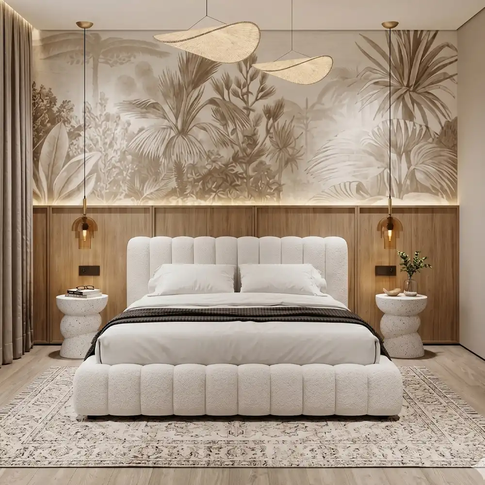 LIBERTA SAVAGIAR ΚΡΕΒΑΤΙ (ΓΙΑ ΣΤΡΩΜΑ 160x200cm) CREAM 210.5x220.5x109.7cm
