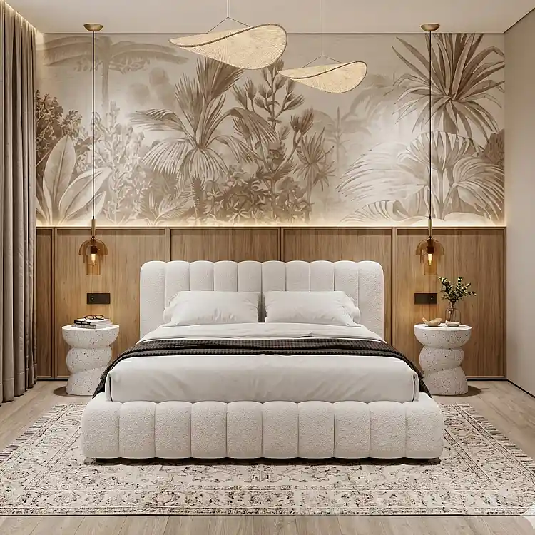 LIBERTA SAVAGIAR ΚΡΕΒΑΤΙ (ΓΙΑ ΣΤΡΩΜΑ 160x200cm) CREAM 210.5x220.5x109.7cm
