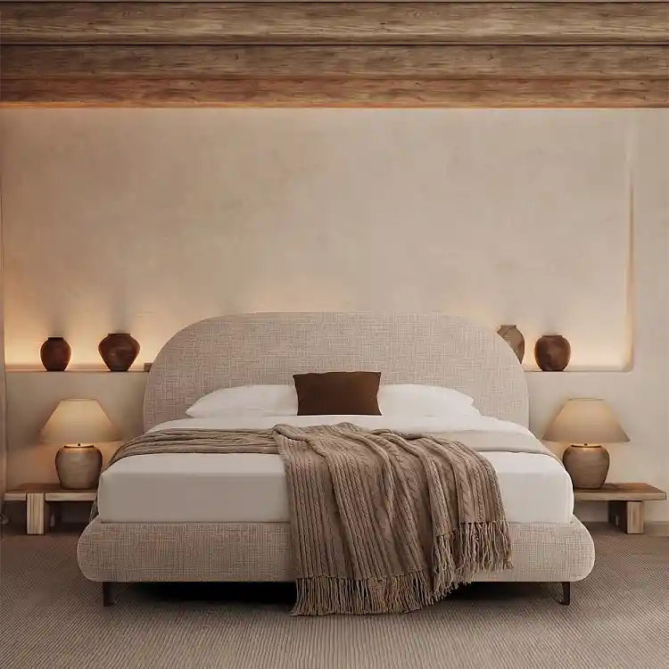 LIBERTA ECLIPSE ΚΡΕΒΑΤΙ (ΓΙΑ ΣΤΡΩΜΑ 160x200cm) CREAM 200x218x101cm