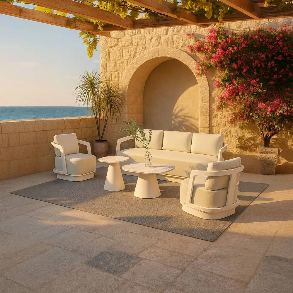 LIBERTA TORRE ΣΑΛΟΝΙ SET 1+2+2 OFF WHITE 198x81x66cm