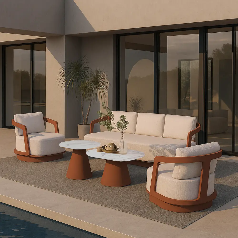 LIBERTA TORRE ΣΑΛΟΝΙ SET 1+2+2 TERRACOTTA 198x81x66cm