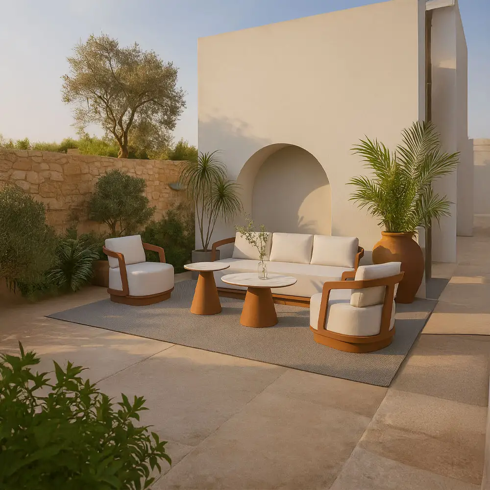 LIBERTA TORRE ΣΑΛΟΝΙ SET 1+2+2 TERRACOTTA 198x81x66cm