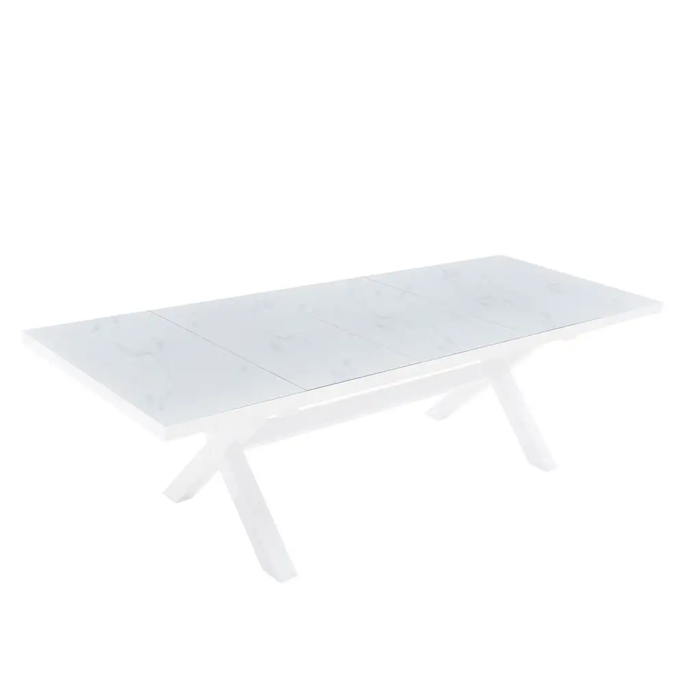 LIBERTA SORPRESA ΤΡΑΠΕΖΙ ΕΠΕΚΤΕΙΝΟΜΕΝΟ-Η ΛΕΥΚΟ ΜΕ ΟΨΗ ΜΑΡΜΑΡΟΥ ΛΕΥΚΟ 202x101x77cm