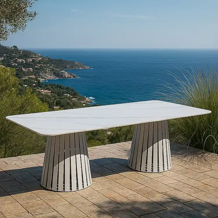 LIBERTA EURORA ΤΡΑΠΕΖΙ ΛΕΥΚΟ ΜΕ ΟΨΗ ΜΑΡΜΑΡΟΥ ΛΕΥΚΟ 220x100x75cm