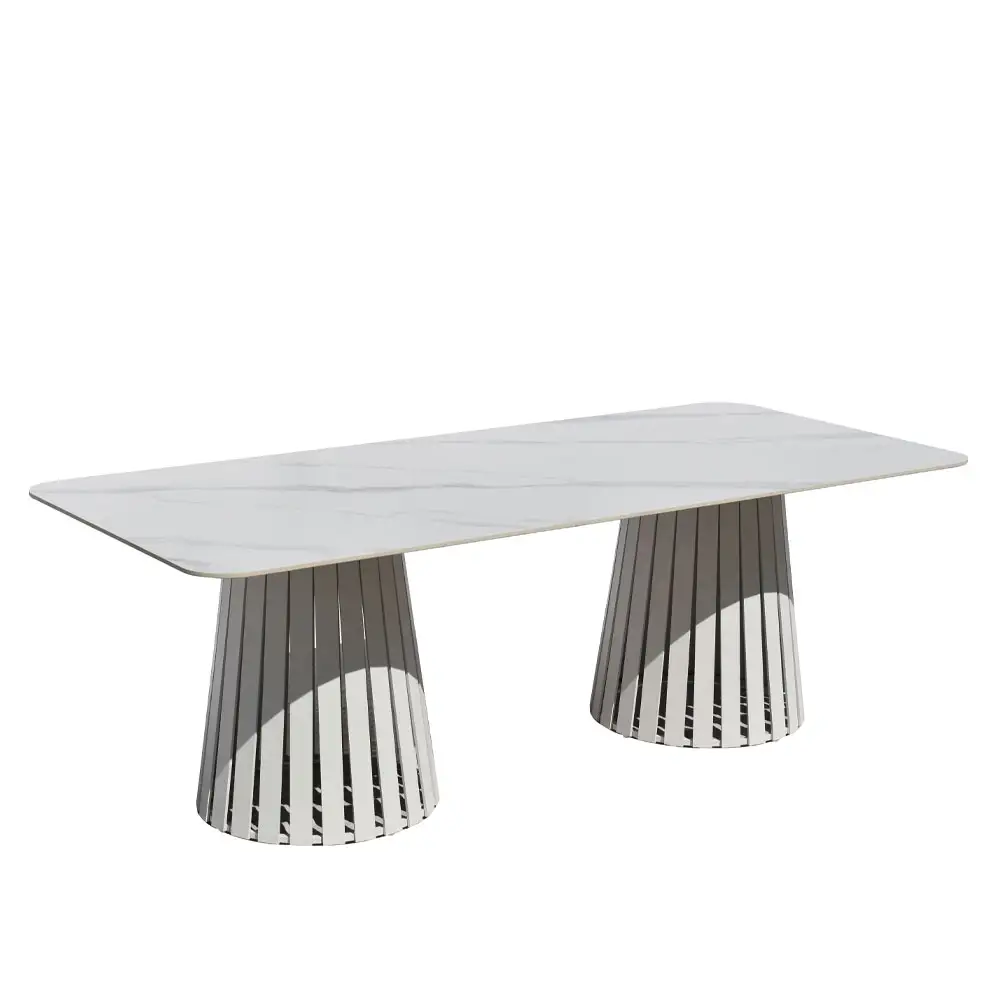 LIBERTA EURORA ΤΡΑΠΕΖΙ ΛΕΥΚΟ ΜΕ ΟΨΗ ΜΑΡΜΑΡΟΥ ΛΕΥΚΟ 220x100x75cm