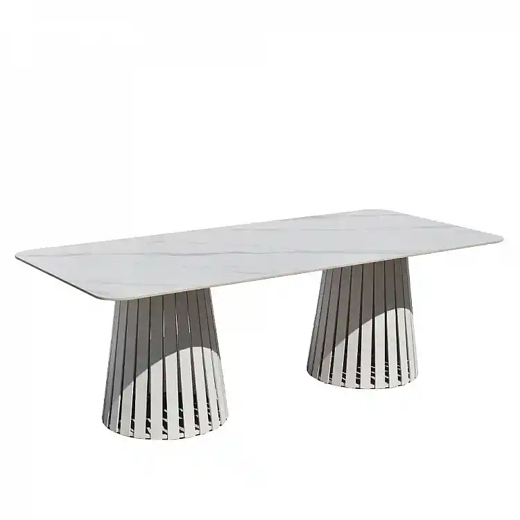 LIBERTA EURORA ΤΡΑΠΕΖΙ ΛΕΥΚΟ ΜΕ ΟΨΗ ΜΑΡΜΑΡΟΥ ΛΕΥΚΟ 220x100x75cm
