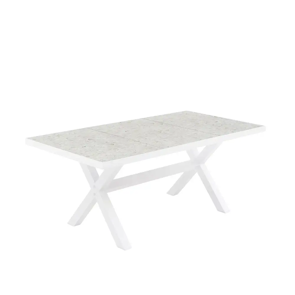 LIBERTA STABLE ΤΡΑΠΕΖΙ TERRAZZO ΛΕΥΚΟ 181x90.5x75cm