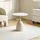 LIBERTA EARTH COFFEE TABLE BEIGE ΜΕ ΟΨΗ ΜΑΡΜΑΡΟΥ 50x50x54.5cm