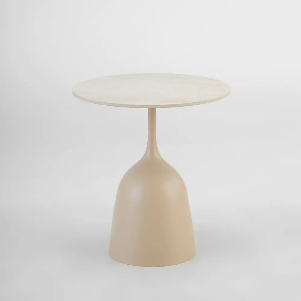 LIBERTA EARTH COFFEE TABLE BEIGE ΜΕ ΟΨΗ ΜΑΡΜΑΡΟΥ 50x50x54.5cm