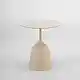 LIBERTA EARTH COFFEE TABLE BEIGE ΜΕ ΟΨΗ ΜΑΡΜΑΡΟΥ 50x50x54.5cm