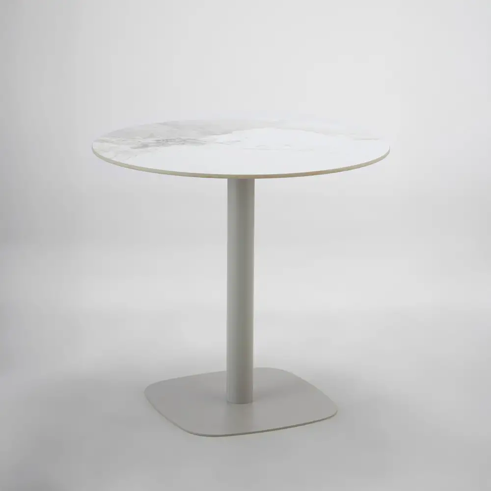 LIBERTA UNO ΤΡΑΠΕΖΙ BEIGE ΜΕ ΟΨΗ ΜΑΡΜΑΡΟΥ ΓΚΡΙ 80x80x74cm