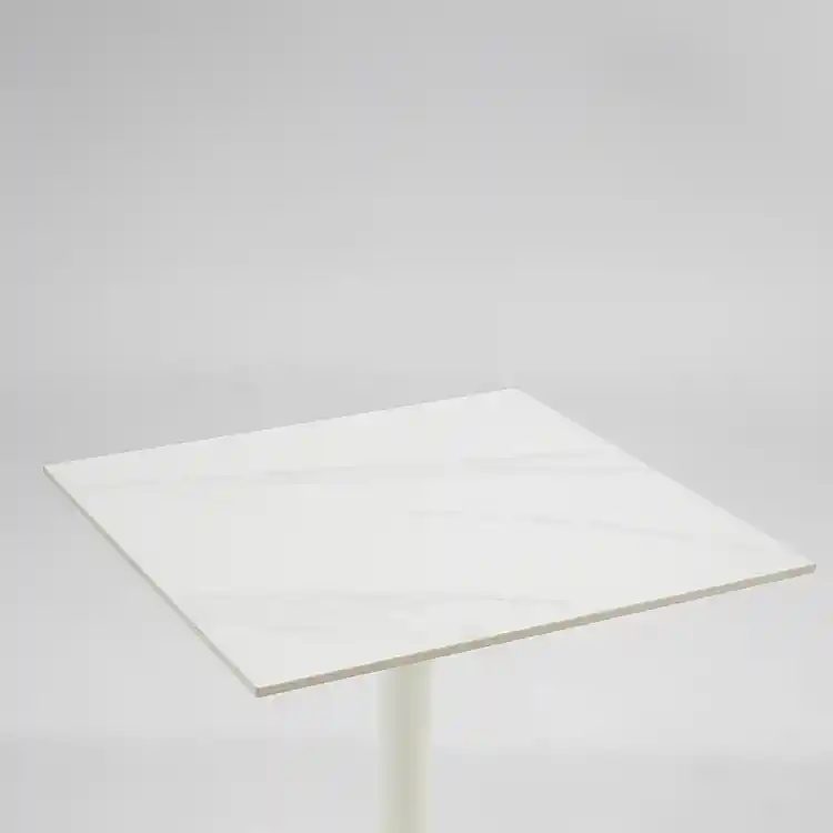LIBERTA QUADRA ΤΡΑΠΕΖΙ ΛΕΥΚΟ ΜΕ ΟΨΗ ΜΑΡΜΑΡΟΥ 60x60x74cm