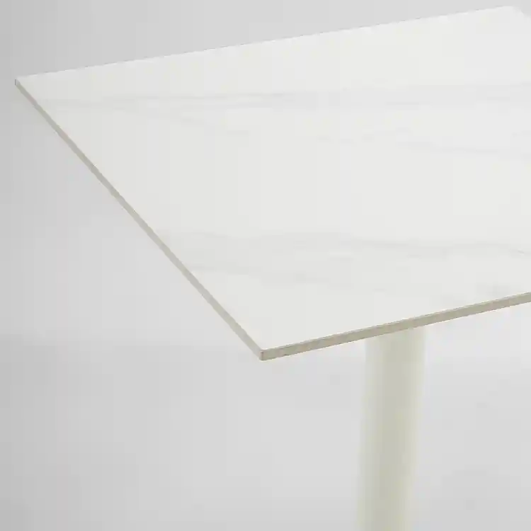 LIBERTA QUADRA ΤΡΑΠΕΖΙ ΛΕΥΚΟ ΜΕ ΟΨΗ ΜΑΡΜΑΡΟΥ 60x60x74cm