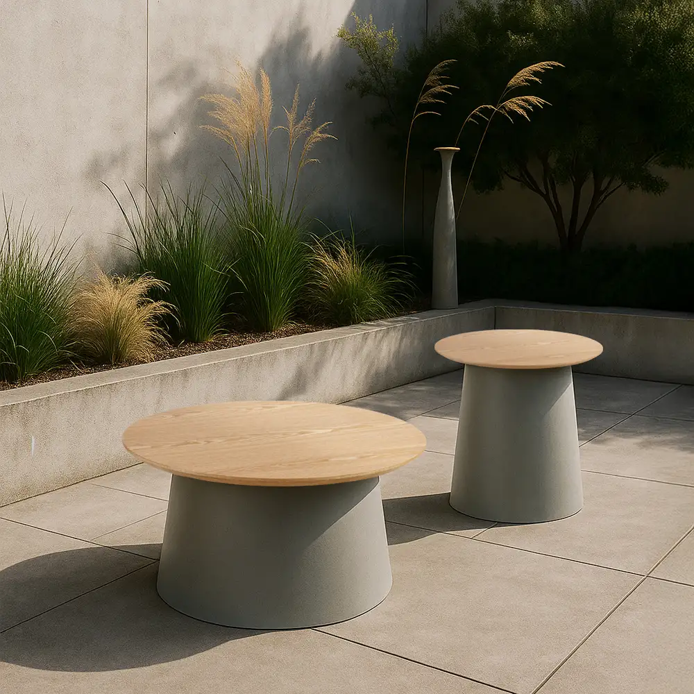 LIBERTA ZENTRA COFFEE TABLE ΦΥΣΙΚΟ ΓΚΡΙ 70x70x39cm