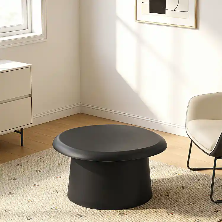 LIBERTA RIVVA COFFEE TABLE ΜΑΥΡΟ 70x70x39cm