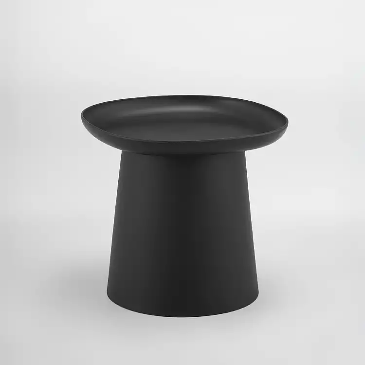 LIBERTA PLATE COFFEE TABLE ΜΑΥΡΟ 50x50x47.5cm