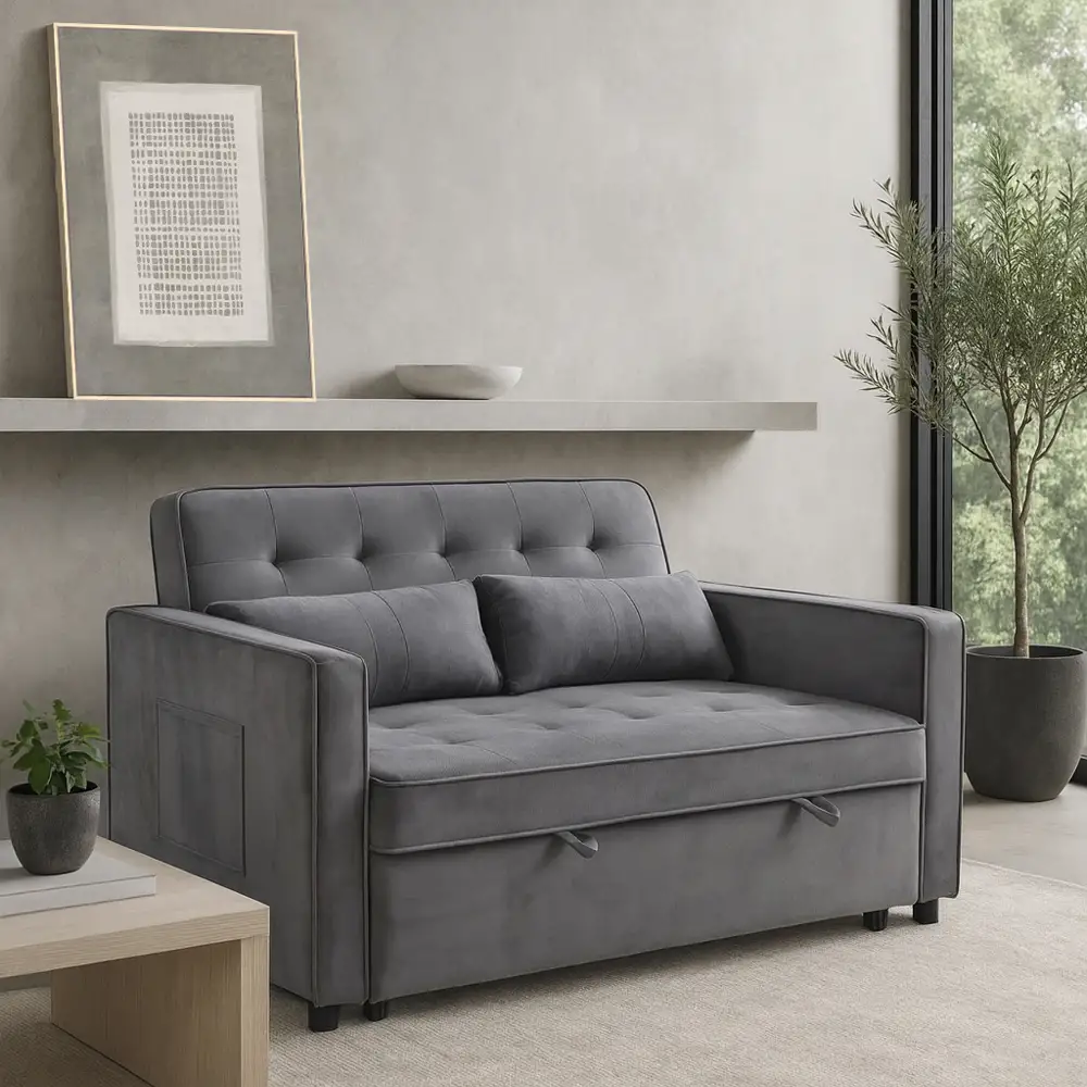 LIBERTA SOLUTION ΚΑΝΑΠΕΣ ΚΡΕΒΑΤΙ 2ΘΕΣΙΟΣ ΓΚΡΙ 133x94x87cm