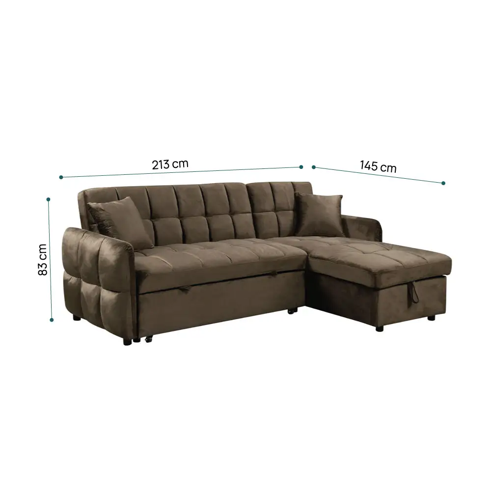 LIBERTA CROSSOVER ΚΑΝΑΠΕΣ ΚΡΕΒΑΤΙ ΓΩΝΙΑ ΑΝΑΣΤΡΕΨΙΜΗ COFFEE 213x145x83cm