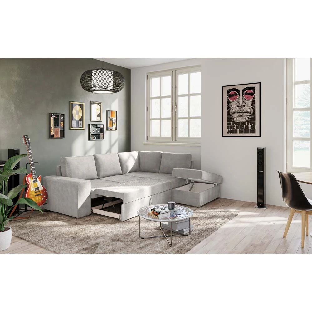 LIBERTA EDDI ΚΑΝΑΠΕΣ ΚΡΕΒΑΤΙ ΓΩΝΙΑ ΔΕΞΙΑ TAUPE 248x213x90