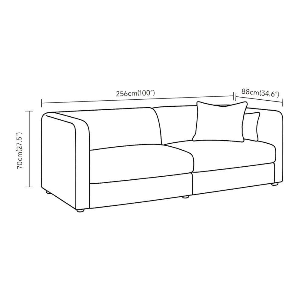 LIBERTA ALBA ΚΑΝΑΠΕΣ 3ΘΕΣΙΟΣ OFF WHITE 256x88x70cm