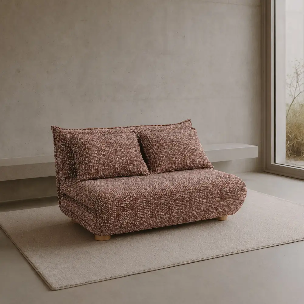 LIBERTA FUTON ΚΑΝΑΠΕΣ ΚΡΕΒΑΤΙ 2ΘΕΣΙΟΣ ΑΝΑΔΙΠΛΟΥΜΕΝΟΣ TERRACOTTA BEIGE ΜΕ PATTERN 141x87x76cm