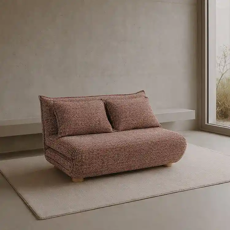LIBERTA FUTON ΚΑΝΑΠΕΣ ΚΡΕΒΑΤΙ 2ΘΕΣΙΟΣ ΑΝΑΔΙΠΛΟΥΜΕΝΟΣ TERRACOTTA BEIGE ΜΕ PATTERN 141x87x76cm
