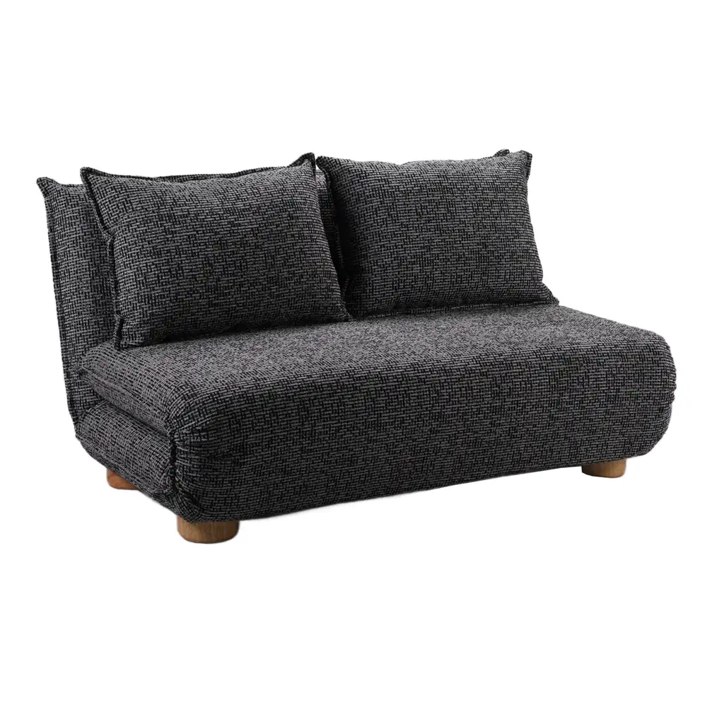 LIBERTA FUTON ΚΑΝΑΠΕΣ ΚΡΕΒΑΤΙ 2ΘΕΣΙΟΣ ΑΝΑΔΙΠΛΟΥΜΕΝΟΣ ΓΚΡΙ ΜΑΥΡΟ ΜΕ PATTERN 141x87x76cm