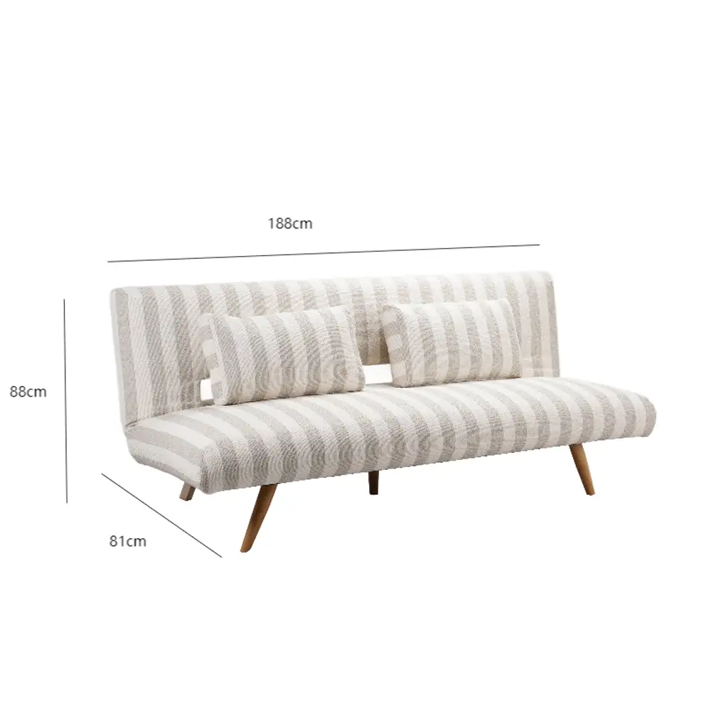 LIBERTA LA SPEZIA ΚΑΝΑΠΕΣ ΚΡΕΒΑΤΙ 3ΘΕΣΙΟΣ OFF WHITE BEIGE 188x81x88cm